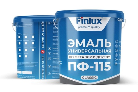 Купить универсальную эмаль по металлу и дереву Finlux ПФ-115 Classic